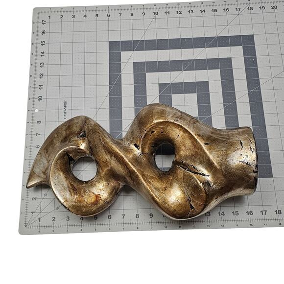 Large Ceramic Modern Abstract Infinity Sculpture Brown Bronze Gold - Picture 9 of 10